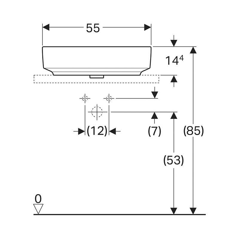 Lavoar pe blat, Geberit, VariForm, oval, 55 cm, alb - 2 | YEO