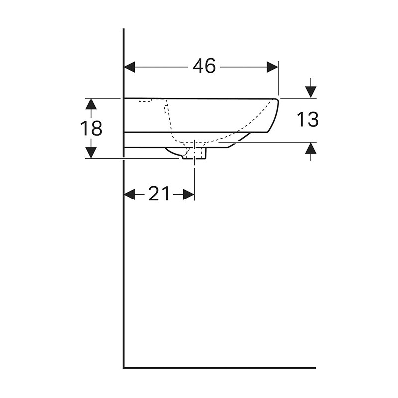 Lavoar suspendat, Geberit, Selnova Square, 60 cm, alb - 3 | YEO