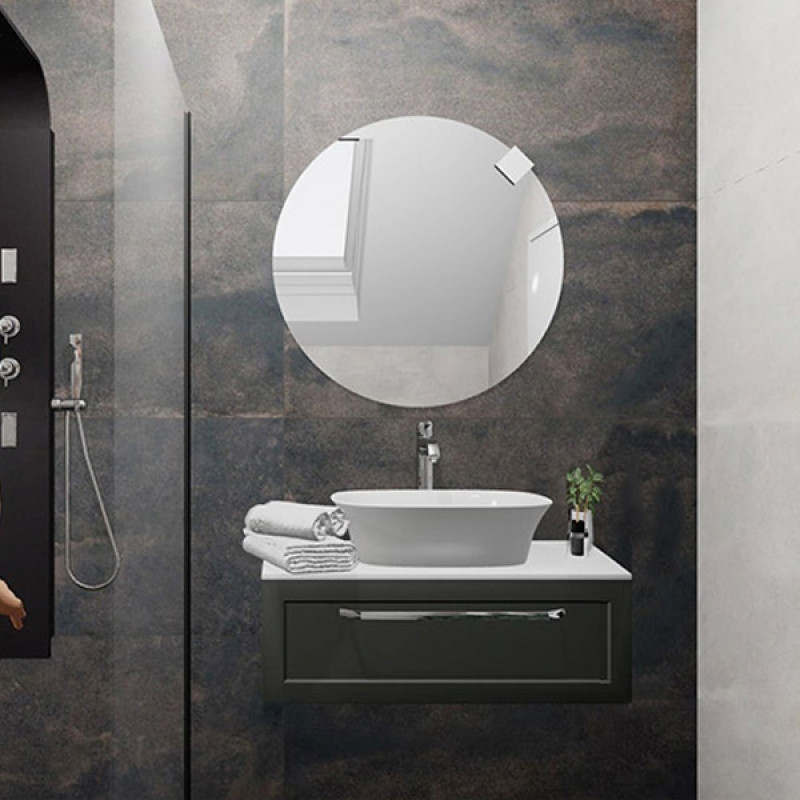 Masca cu blat pentru lavoar, Kolpasan, Blanche, 75 cm, antracit - 1 | YEO