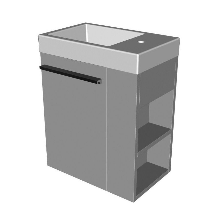 Mobilier cu lavoar de dreapta din Kerrock Kolpasan, Kiki 50 cm, alb