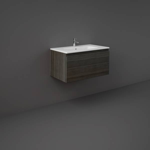 Mobilier pentru lavoar Rak, Joy-Uno 80 cm, suspendat, 1 sertar, nuc