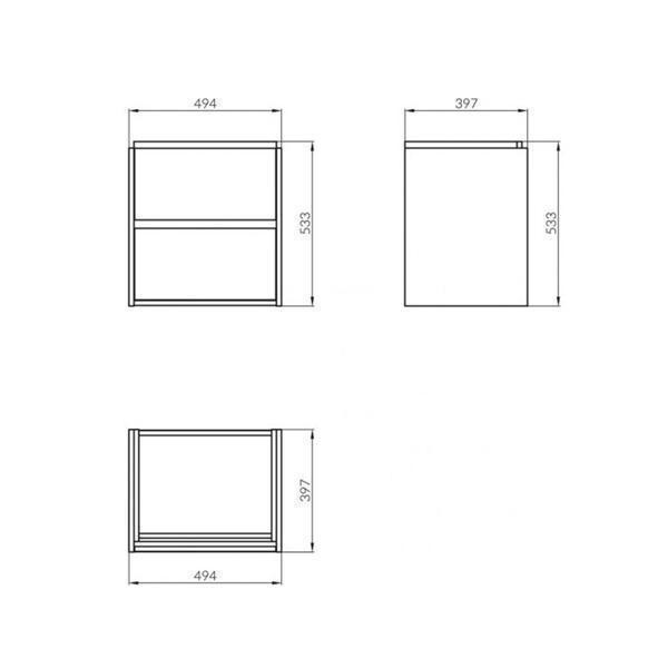 Mobilier suspendat Cersanit, Crea, 50 cm, gri - 2 | YEO