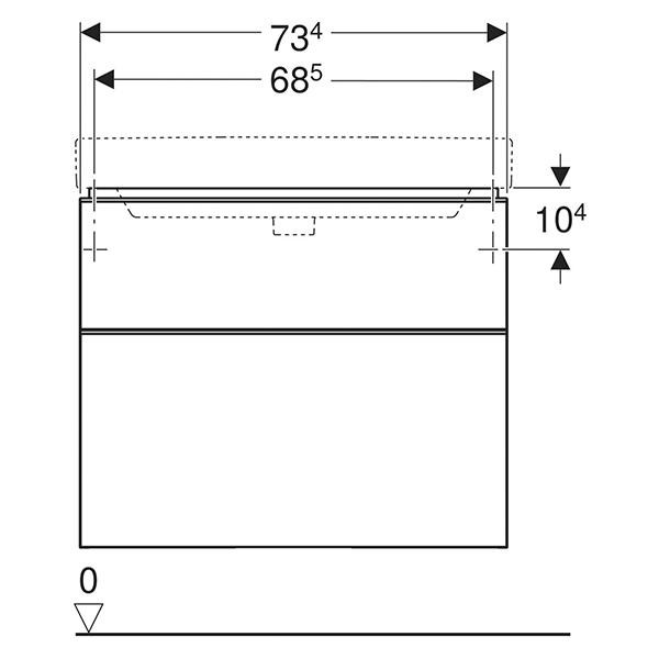 Mobilier suspendat, Geberit, Smyle Square, pentru lavoar, 75 cm, nuc american hickory - 2 | YEO
