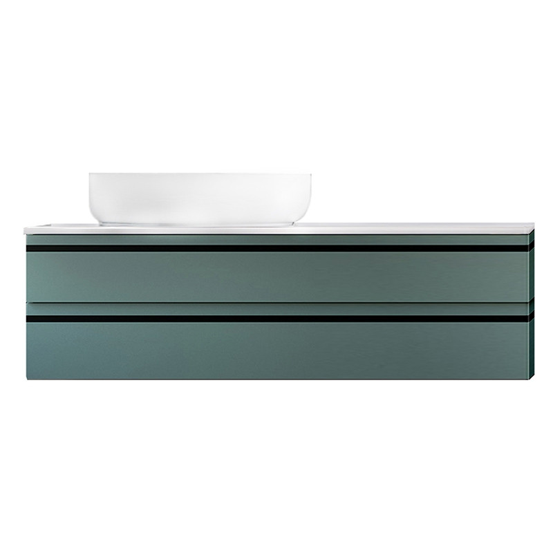 Mobilier suspendat, Kolpasan, Alexis, pentru lavoar pe blat 120 cm, Green - 1 | YEO