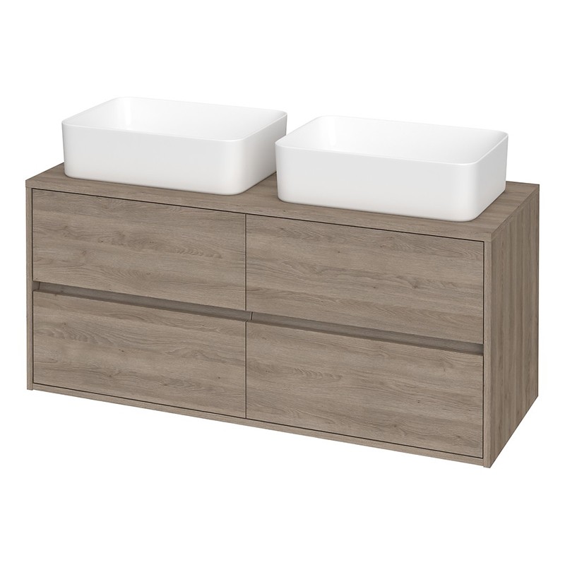 Mobilier suspendat pentru lavoar, Cersanit, Crea, 120 cm, stejar - 2 | YEO