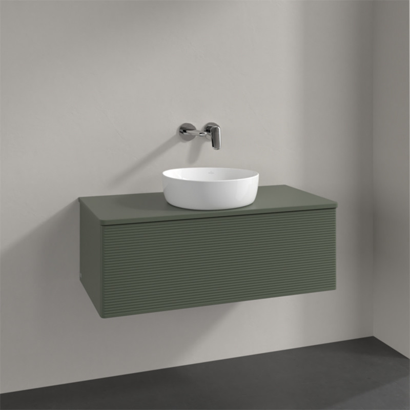 Mobilier suspendat pentru lavoar, Villeroy & Boch, Antao, 100 cm, verde mat - 3 | YEO