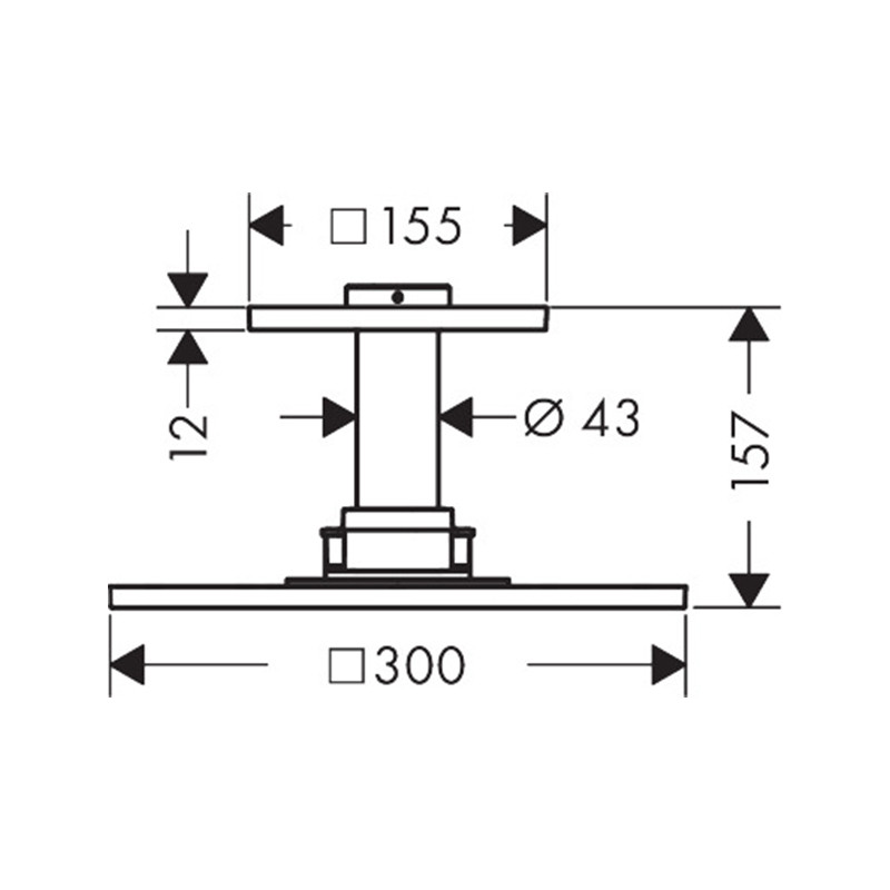 Pălărie de duș, Axor, ShowerSolution, cu braț de duș, 1 jet, 30 x 30 cm, alamă periată, 35316950 - 1 | YEO