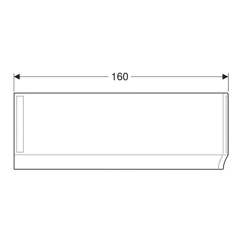 Panou frontal, Geberit, Selnova, pentru cada asimetrica pe stanga, 160 x 100 cm, alb - 1 | YEO