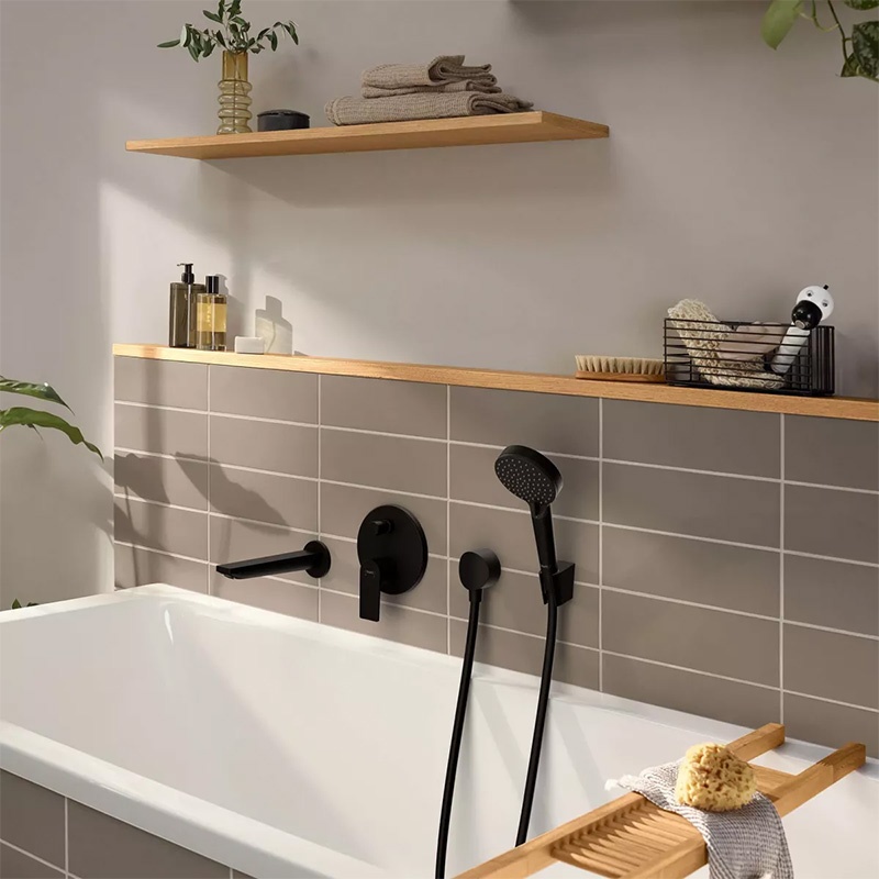 Pipa cadă Hansgrohe, Rebris E 212 mm, negru mat - 2 | YEO
