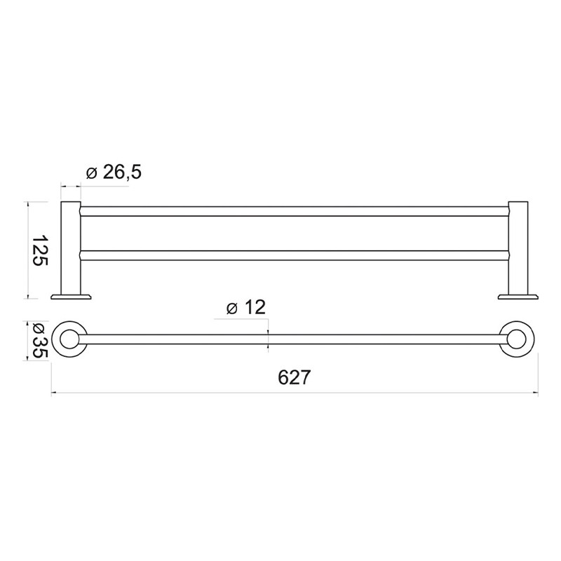 Portprosop dublu, Ferro, Smile, 60 cm, crom - 1 | YEO