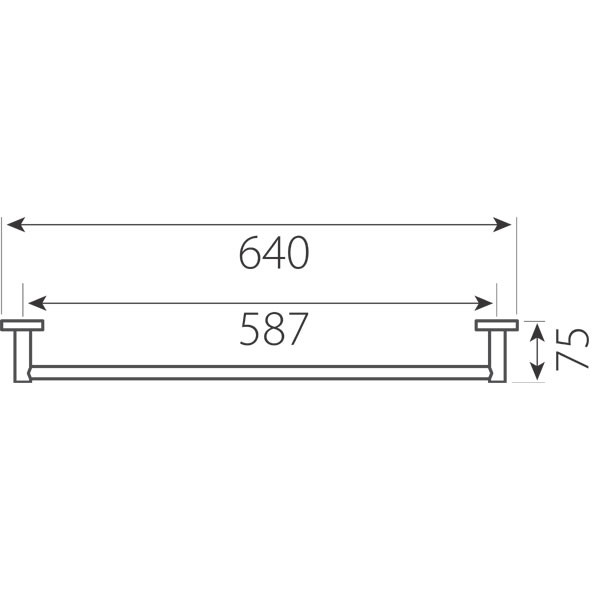 Portprosop simplu, Ferro, Grace, 60 cm, crom - 1 | YEO