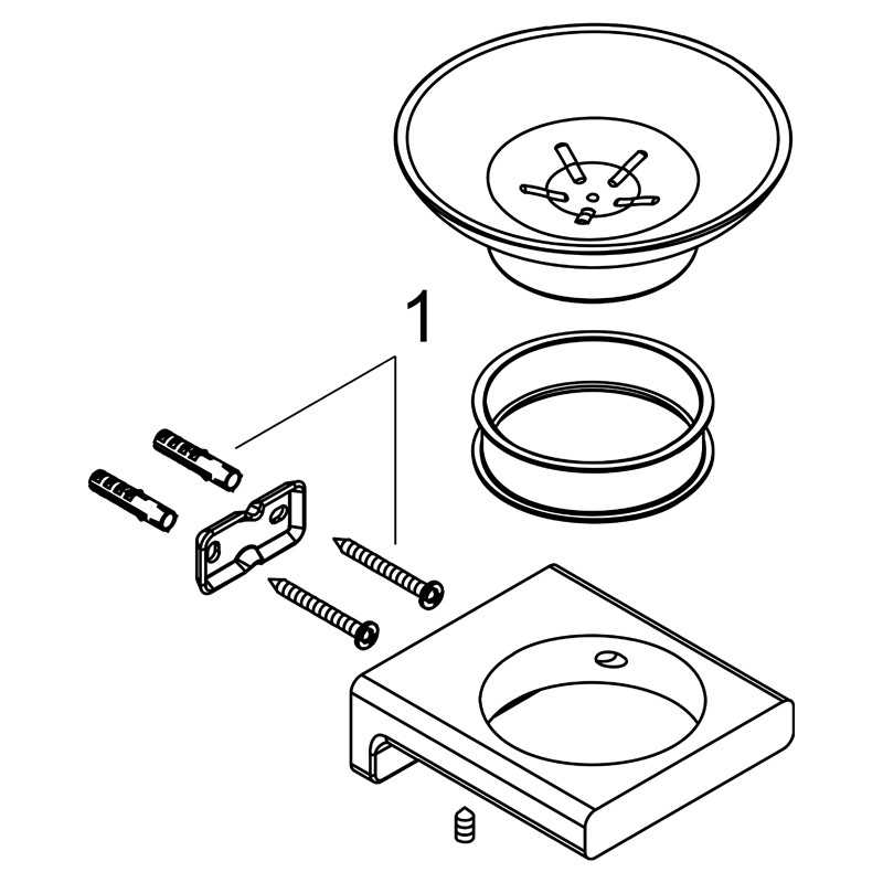 Savoniera cu suport, Hansgrohe, AddStoris, negru mat - 3 | YEO