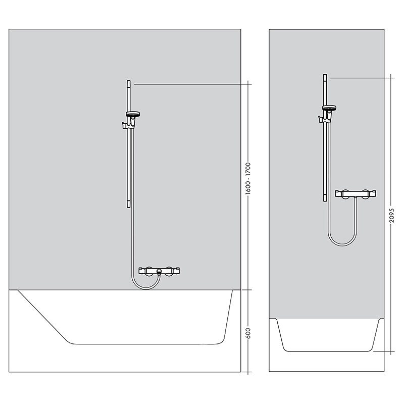 Set de duș, Hansgrohe, Rainfinity 130, cu pară de duș 3 jeturi, bară de 90 cm, poliță și furtun, crom - 1 | YEO