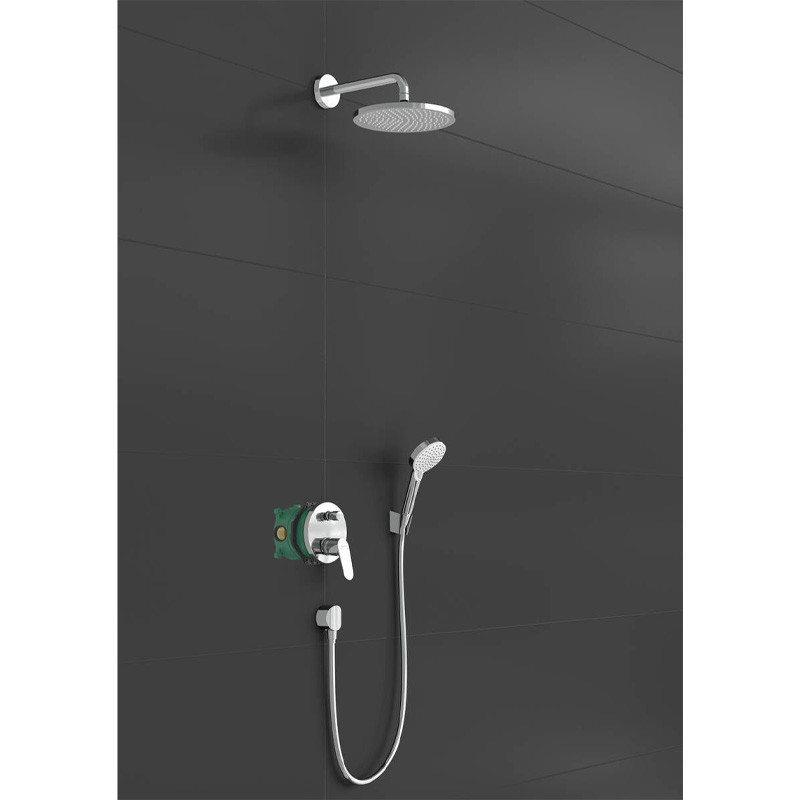 Set dus Hansgrohe, Crometta S, baterie dus incastrata, crom - 2 | YEO