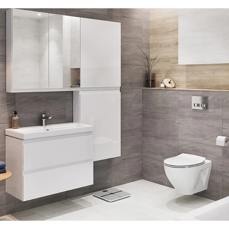 Set mobilier cu lavoar Cersanit, Moduo Slim 80 cm, alb - 2 | YEO