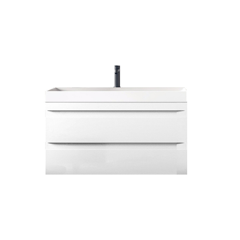 Set mobilier și lavoar suspendat, Kolpasan, Naomi, cu 2 sertare, 80 cm, alb