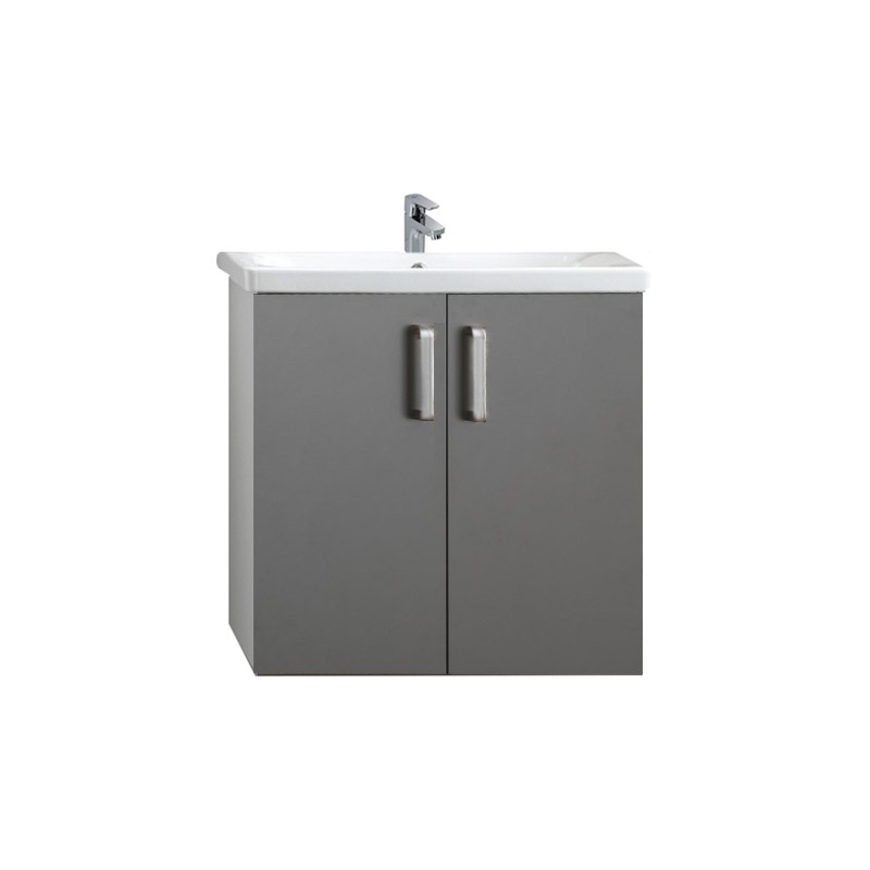 Set mobilier suspendat și lavoar, Kolpasan, Evelin, 65 cm, gri/antracit