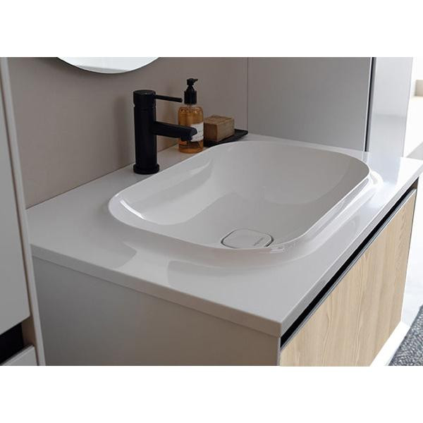 Set mobilier suspendat si lavoar Kolpasan, Pandora, 110 cm, lemn natur - 1 | YEO