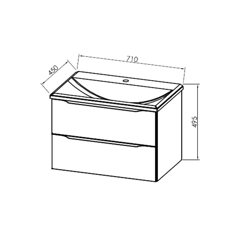 Set mobilier suspendat si lavoar Kolpasan, Tara, 70 cm, craft wood - 3 | YEO
