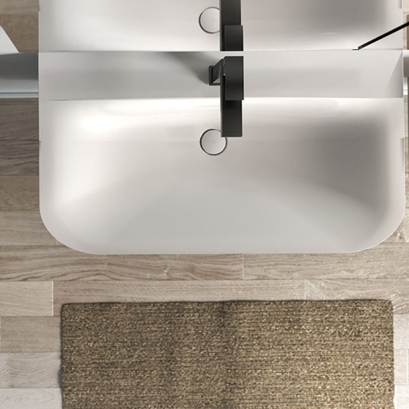 Set mobilier suspendat si lavoar, Kolpasan, Vittoria, 80 cm, alb mat - 1 | YEO