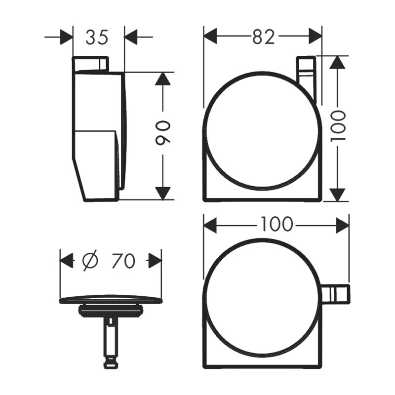 Set ornament, Hansgrohe, pentru instalatiile de cada Exafill S, bronz periat - 1 | YEO