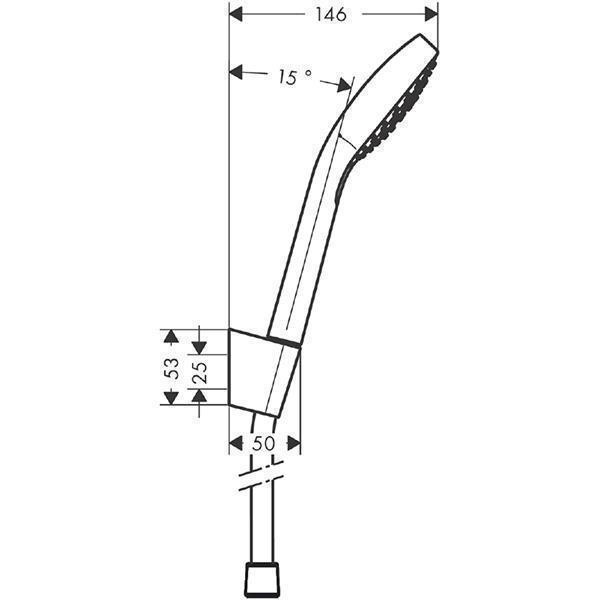 Set para si suport dus Hansgrohe, Croma Select E Vario, furtun 160 cm, crom - 3 | YEO