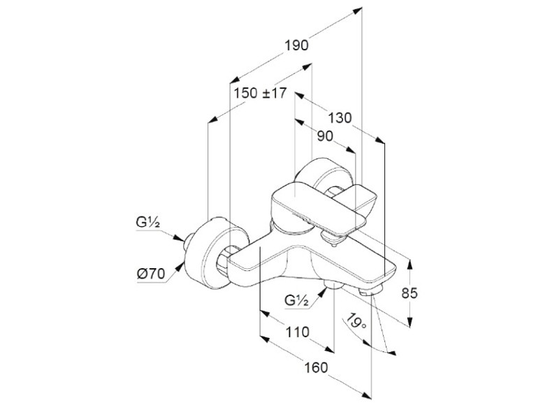 Set Promo 3 in 1 Kludi Pure&Style, pentru cada si dus, lavoar - 1 | YEO