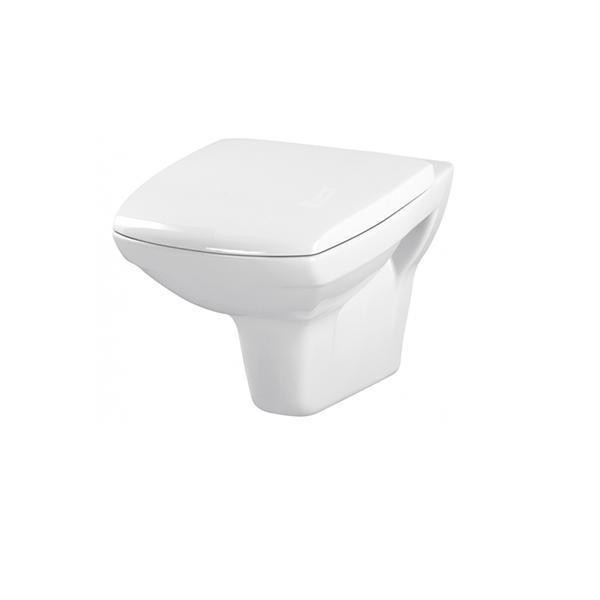 Set vas WC suspendat Cersanit, Carina New, cu capac, Clean On, alb