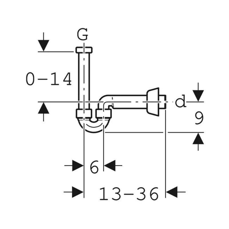 Sifon pentru bideu, Geberit, orizontal, alb - 2 | YEO