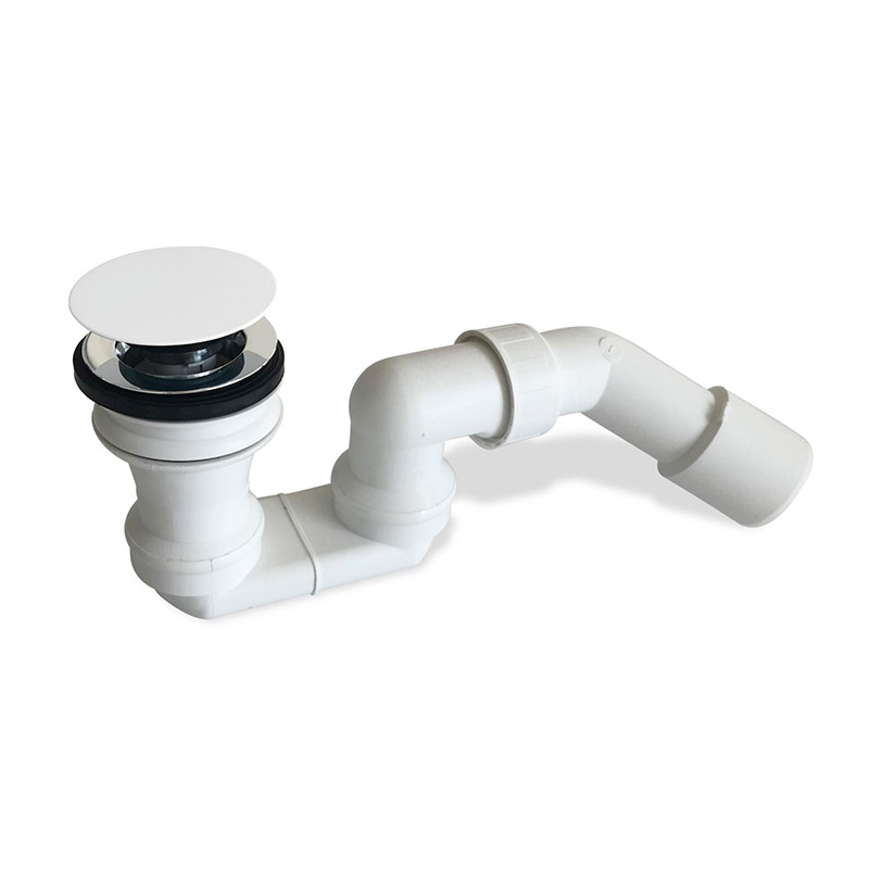 Sifon pentru cada, Villeroy & Boch, Push-to-Open, fara preaplin, stone white, U909520RW
