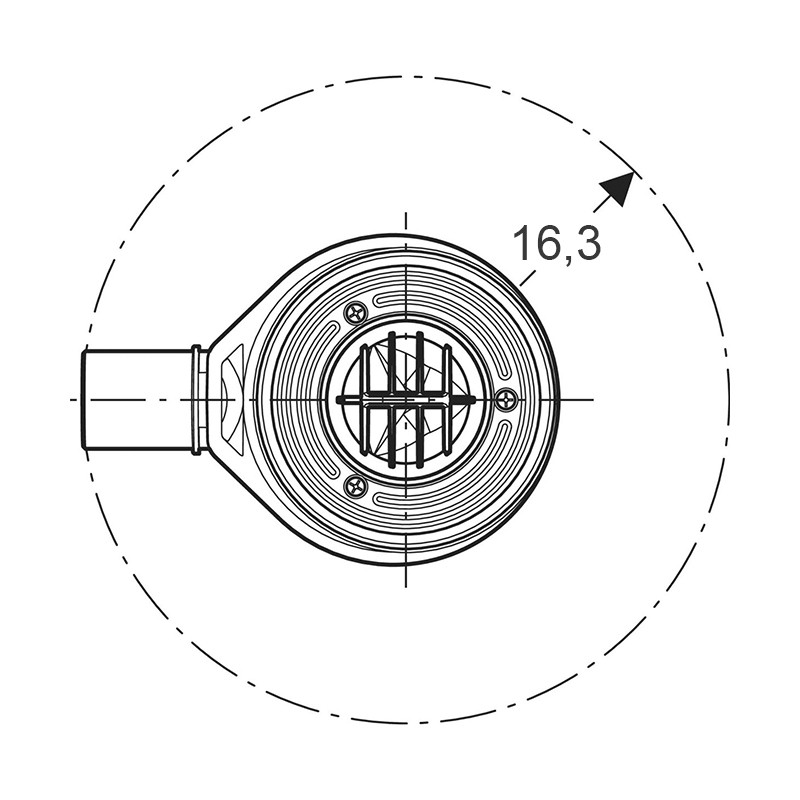 Sifon pentru cadita de dus, Geberit, D90, inaltime garda hidraulica 30 mm - 1 | YEO