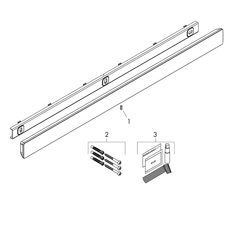 Bara de montaj, Hansgrohe, WallStoris, negru mat - 3 | YEO