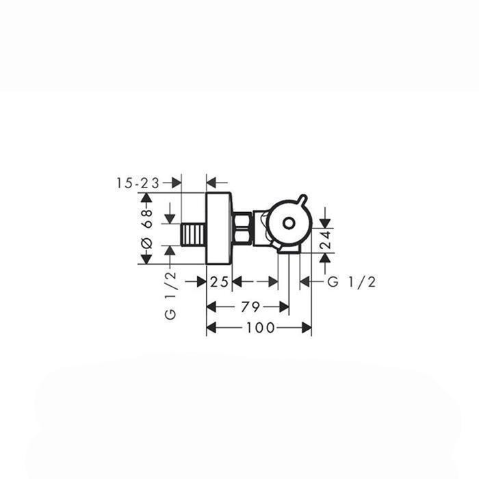 Baterie cada-dus, Hansgrohe, Ecostat 1001, termostata, crom - 2 | YEO