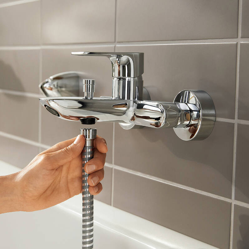Baterie cada-dus, Hansgrohe, Rebris E, crom - 3 | YEO