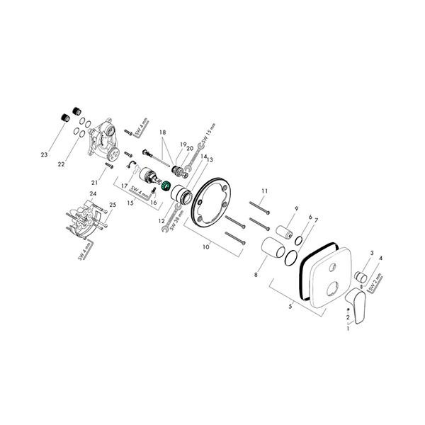 Baterie cada - dus Hansgrohe, Talis E, bronz periat - 1 | YEO