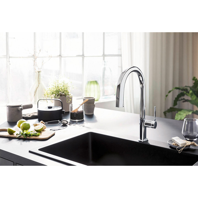 Baterie de bucatarie, Hansgrohe, Aqittura M91 210, sBox, pipa extractibila, crom - 2 | YEO