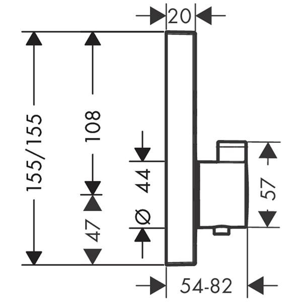 Baterie de dus termostatata, Hansgrohe, ShowerSelect, Negru mat - 1 | YEO