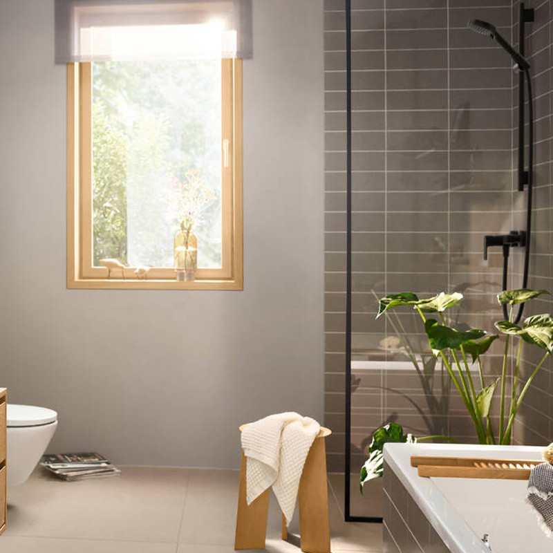 Baterie dus Hansgrohe, Rebris E, negru mat - 1 | YEO