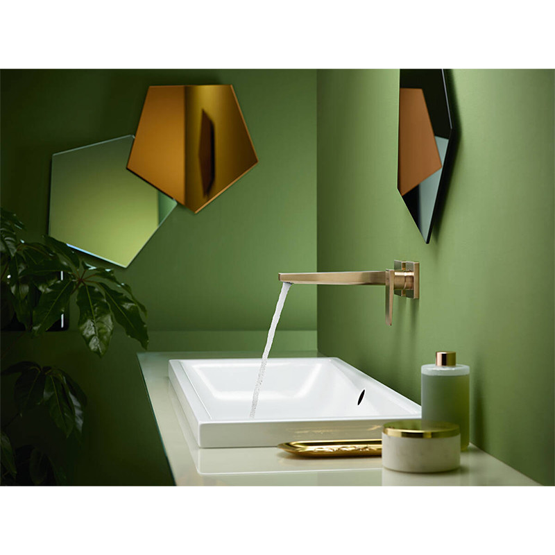 Baterie lavoar cu montaj pe perete, Hansgrohe, Metropol, pipa 22,5 cm, bronz periat - 2 | YEO