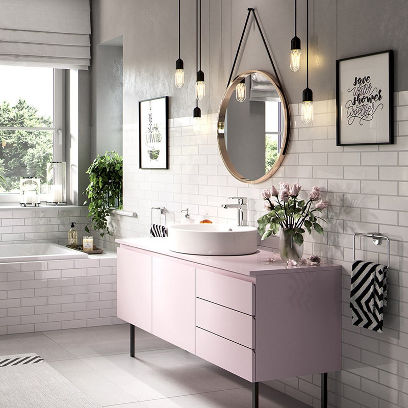 Baterie stativa lavoar, Ferro, Alba VerdeLine, crom - 1 | YEO