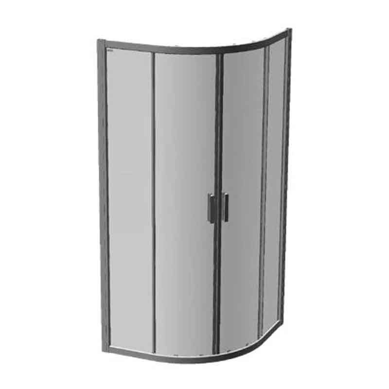 Cabină de duș semirotundă Kolpasan Venus R, 80x80 cm, sticlă securizată, profil silver - 1 | YEO