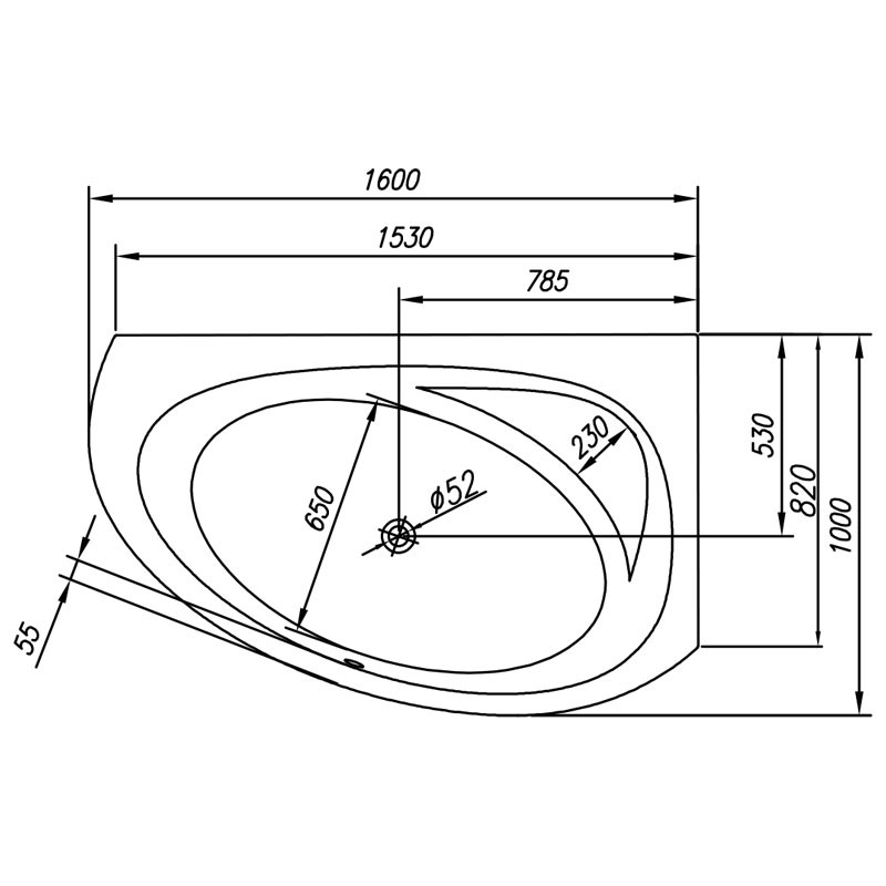 Cada de colt, Kolpasan, Libretto-L, pe stanga, 160 x 100 cm, alb - 1 | YEO