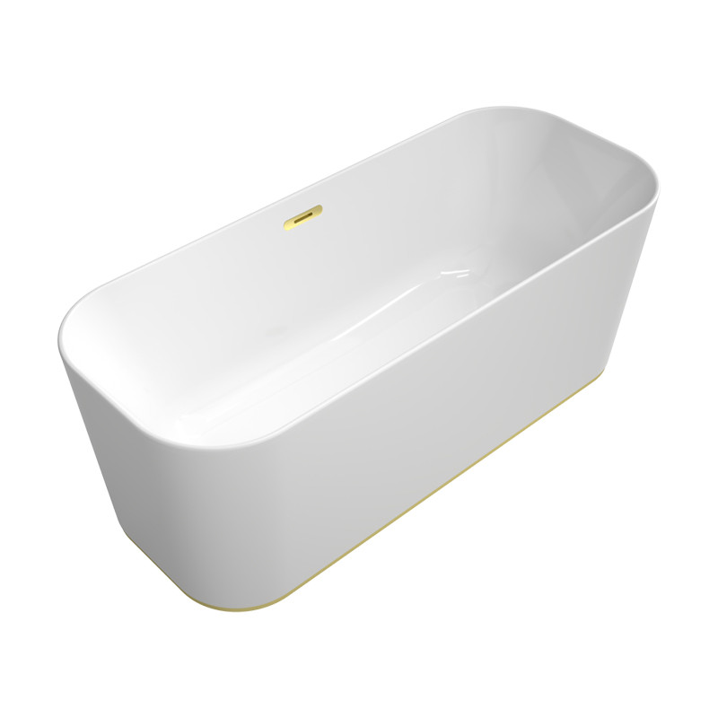 Cadă freestanding, Villeroy & Boch, Finion, cu instalație push-to-open, alb