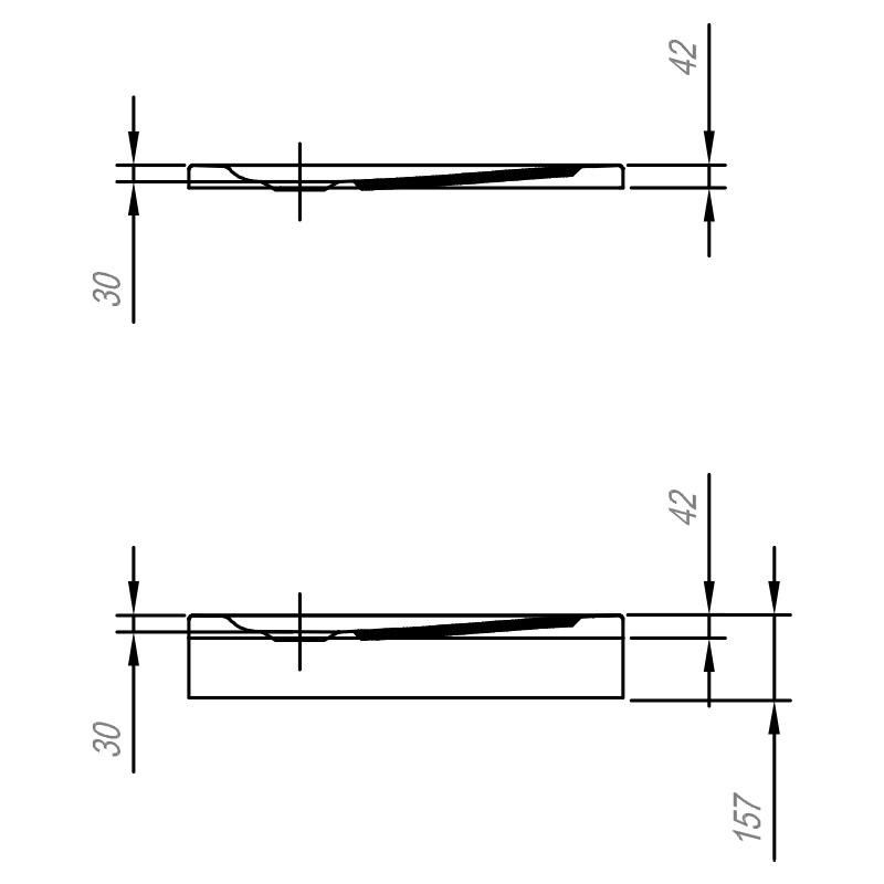 Cadita de dus semirotunda pentru inzidire, Kolpasan, Evelin, R=55 cm, 80 x 80 cm, acril - 2 | YEO