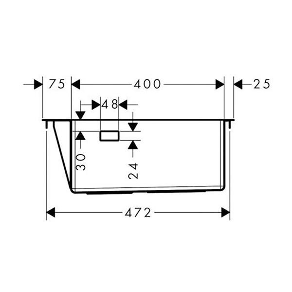 Chiuveta de bucatarie Hansgrohe, 1 cuva, 76x50 cm, inox - 3 | YEO