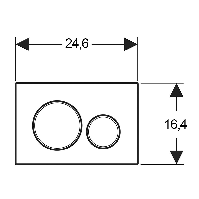 Clapeta cu actionare dubla, Geberit, Sigma20, alb, auriu - 2 | YEO