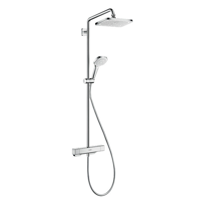 Coloana dus cu baterie si termostat Hansgrohe, Croma E 280, 1 jet, Ecostat E, crom