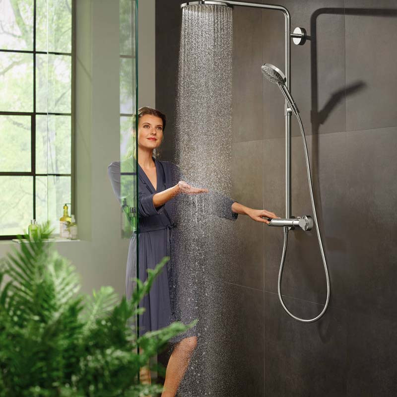 Coloana dus cu baterie si termostat Hansgrohe, Raindance Select S240, 1 jet, crom - 2 | YEO