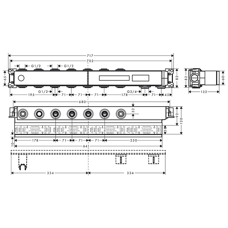Corp încastrat, Axor, modul termostatat cu 5 funcții, 18313180 - 1 | YEO