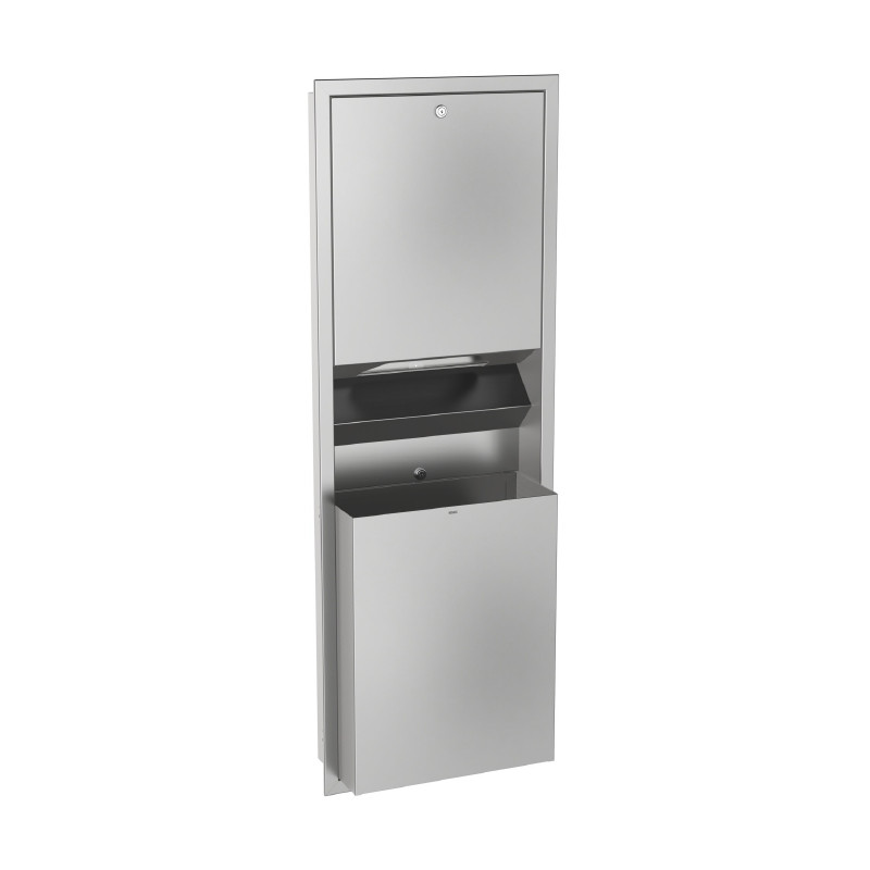 Dispenser pentru prosoape de hârtie, KWC, Rodan, include coș de gunoi, inox